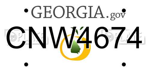 CNW4674 Georgia License Plate