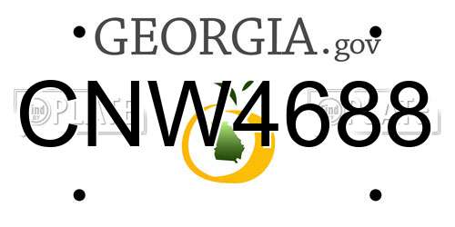 CNW4688 Georgia License Plate