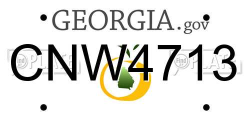 CNW4713 Georgia License Plate