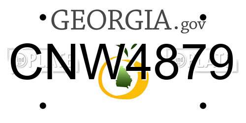 CNW4879 Georgia License Plate