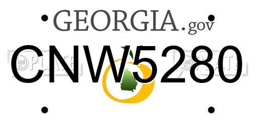 CNW5280 Georgia License Plate