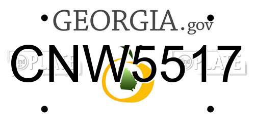 CNW5517 Georgia License Plate