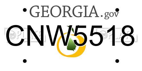 CNW5518 Georgia License Plate