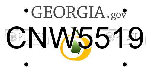 CNW5519 Georgia License Plate