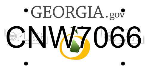 CNW7066 Georgia License Plate