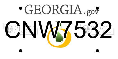 CNW7532 Georgia License Plate