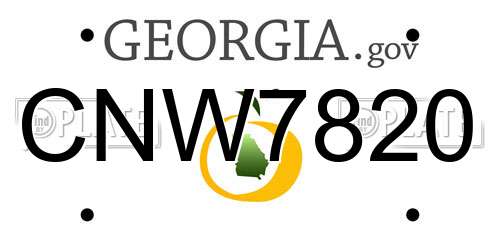 CNW7820 Georgia License Plate