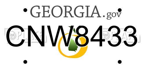 CNW8433 Georgia License Plate