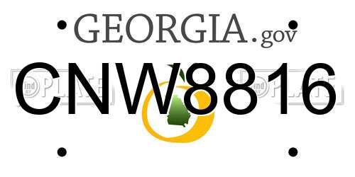 CNW8816 Georgia License Plate