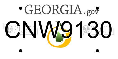CNW9130 Georgia License Plate