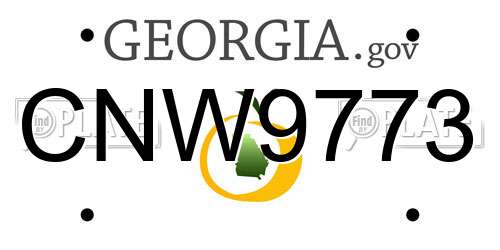 CNW9773 Georgia License Plate