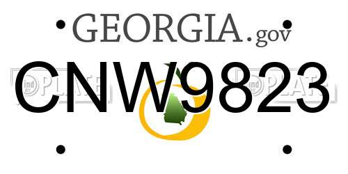 CNW9823 Georgia License Plate