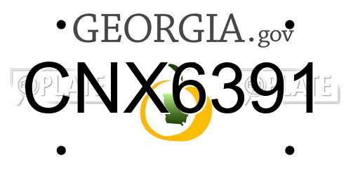 CNX6391 Georgia License Plate