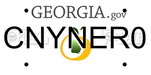 CNYNER0 Georgia License Plate