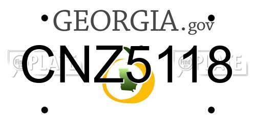 CNZ5118 Georgia License Plate