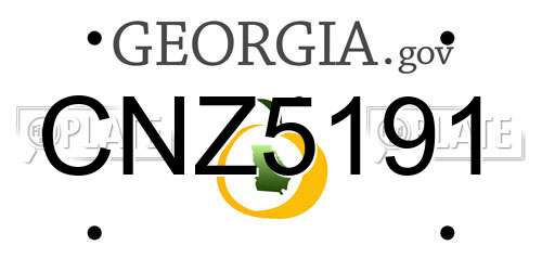 CNZ5191 Georgia License Plate