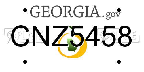 CNZ5458 Georgia License Plate