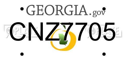 CNZ7705 Georgia License Plate