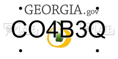 CO4B3Q Georgia License Plate