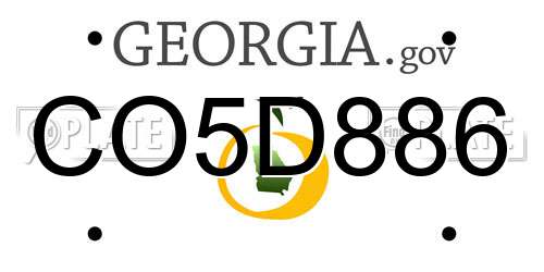 CO5D886 Georgia License Plate