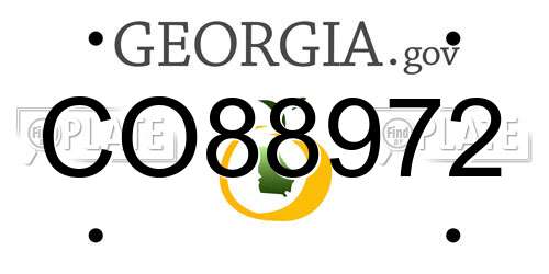 CO88972 Georgia License Plate