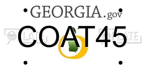COAT45 Georgia License Plate
