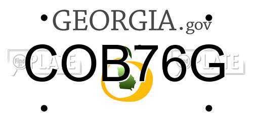 COB76G Georgia License Plate