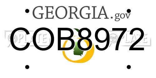 COB8972 Georgia License Plate