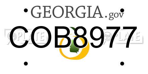 COB8977 Georgia License Plate