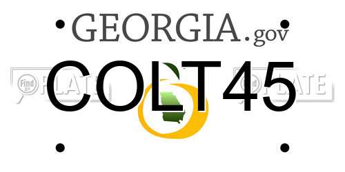 COLT45 Georgia License Plate
