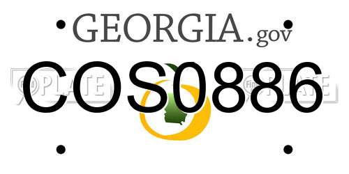 COS0886 Georgia License Plate