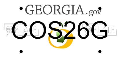 COS26G Georgia License Plate