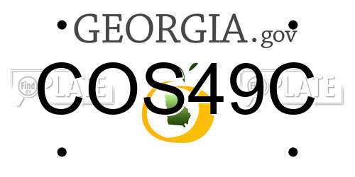 COS49C Georgia License Plate