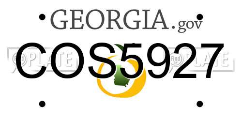 COS5927 Georgia License Plate