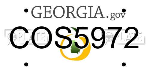 COS5972 Georgia License Plate