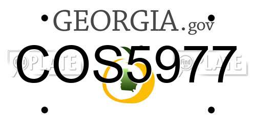 COS5977 Georgia License Plate