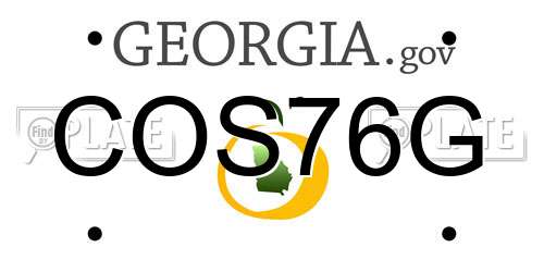 COS76G Georgia License Plate