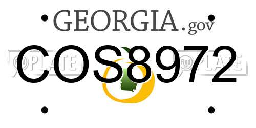 COS8972 Georgia License Plate