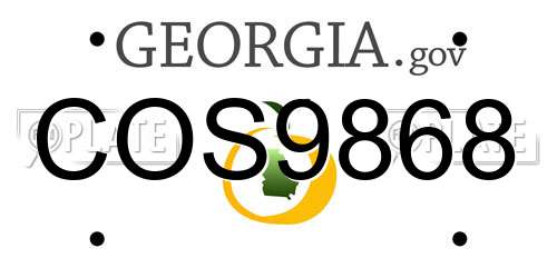 COS9868 Georgia License Plate