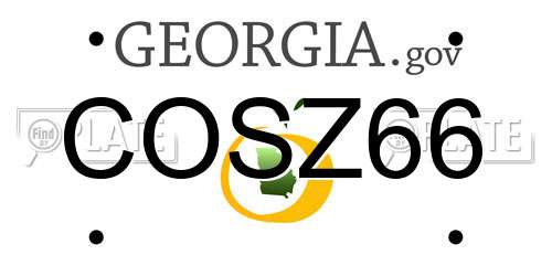 COSZ66 Georgia License Plate