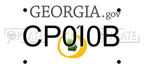 CP0I0B Georgia License Plate