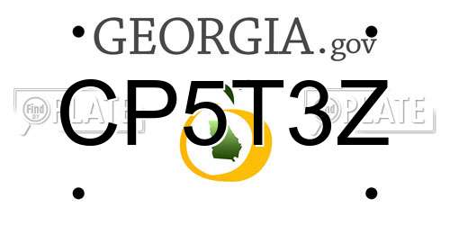 CP5T3Z Georgia License Plate