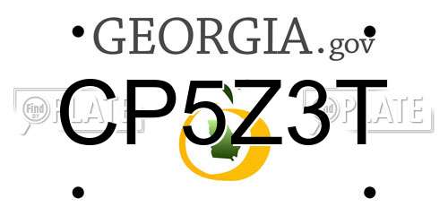 CP5Z3T Georgia License Plate
