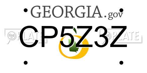 CP5Z3Z Georgia License Plate