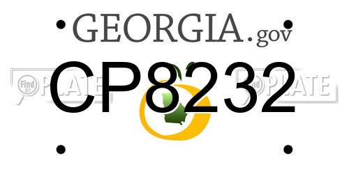CP8232 Georgia License Plate