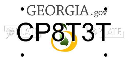 CP8T3T Georgia License Plate