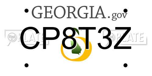 CP8T3Z Georgia License Plate