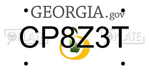 CP8Z3T Georgia License Plate