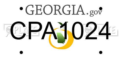 CPA1024 Georgia License Plate