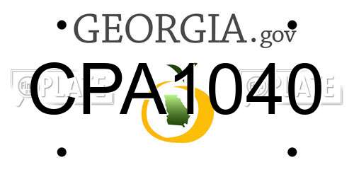 CPA1040 Georgia License Plate